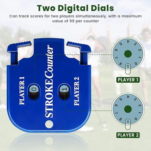 4 Pcs Golf Stroke Counters, Portable Golf Score Counter, 2-Player Score Counter for Golf Training, Tournaments & Games, Dial Resetting, Key Chain in Saudi Arabia