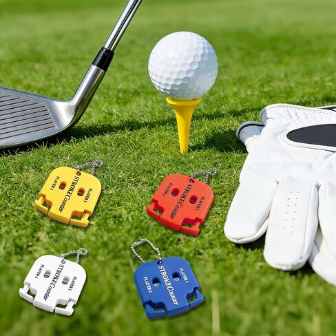 4 Pcs Golf Stroke Counters, Portable Golf Score Counter, 2-Player Score Counter for Golf Training, Tournaments & Games, Dial Resetting, Key Chain in Saudi Arabia
