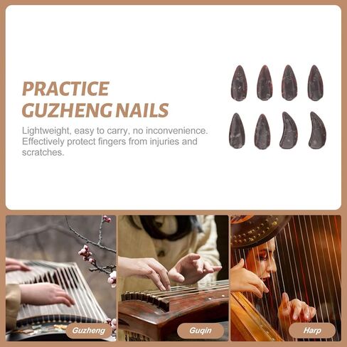 Generic Professional Guzheng Nails Horn Finger Protectors for Guzheng Beginners Guqin Instrument (Black) in Kuwait