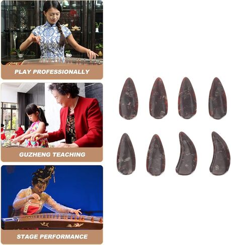 Generic Professional Guzheng Nails Horn Finger Protectors for Guzheng Beginners Guqin Instrument (Black) in Kuwait