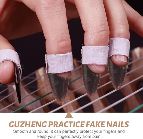 Generic Professional Guzheng Nails Horn Finger Protectors for Guzheng Beginners Guqin Instrument (Black) in Kuwait