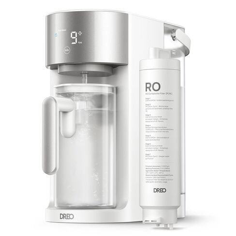 DREO Reverse Osmosis Water Filter Countertop, RO Filtration System, 3:1 Pure to Drain, TDS & Filter Life & Autofill Pitcher, Installation-Free, Self-Cleaning Water Purifier, RO Water Filter in Kuwait