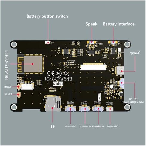 ESP32-S3 8M PSRAM 4M Flash 4.3-inch IPS 480 * 272 LCD Display Module with WiFi and Bluetooth, Compatible for Auduino/Micropython/ESP(IPS Capacitive Touch) in Saudi Arabia