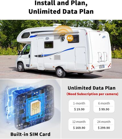كاميرا الأمن الخلوية في الهواء الطلق مع بطاقة SIM 4G LTE ، لا توجد حاجة إلى WiFi ، تدعم خطة بيانات غير محدودة ، فيديو مباشر 360 درجة ، تنبيهات حركة PIR ، رؤية ليلية ملونة 2K ، وصول عن بُعد للمزرعة/Jobiste in Kuwait