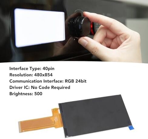 5 Inch LCD Display 40 Pins LCD Screen, 24 Bit RGB 480X854 Resolution, 500 Brightness Horizontal Flexible LCD Panel for Industrial Control, Home Appliances and Intelligent Devices, Easy Insta in Saudi Arabia