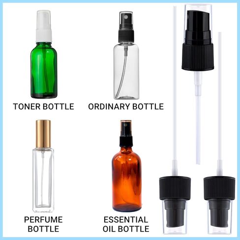 9 Pcs Spray Tops for Bottles, 3 Sizes Spray Bottle Top, Spray Nozzle for Bottles, Spray Bottle Nozzle for Essential Oil, Cleaning Solutions - Black (18/410, 20/410, 24/410) in Kuwait