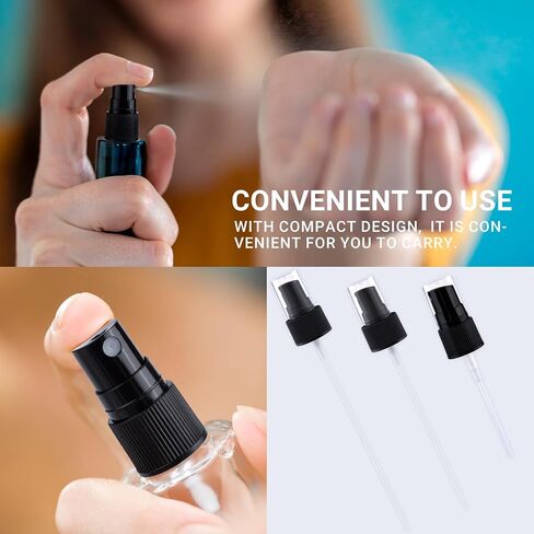 9 Pcs Spray Tops for Bottles, 3 Sizes Spray Bottle Top, Spray Nozzle for Bottles, Spray Bottle Nozzle for Essential Oil, Cleaning Solutions - Black (18/410, 20/410, 24/410) in Kuwait