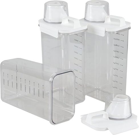 3-Pack 78 OZ Plastic Liquid Laundry Detergent Dispenser, Clear Laundry Detergent Dispenser for Powder, Beads, Fabric Softener, Bleach in Kuwait