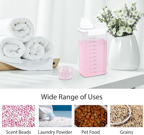 3-Pack 78 OZ Plastic Liquid Laundry Detergent Dispenser, Clear Laundry Detergent Dispenser for Powder, Beads, Fabric Softener, Bleach in Kuwait