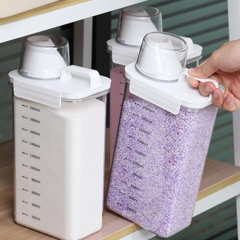 3-Pack 78 OZ Plastic Liquid Laundry Detergent Dispenser, Clear Laundry Detergent Dispenser for Powder, Beads, Fabric Softener, Bleach in Kuwait