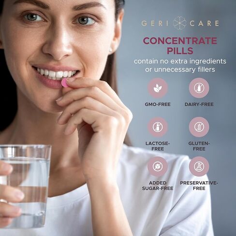 مكمل التوت البري عالي الفعالية من GeriCare - أقراص التوت البري النقية 450 ملغ لصحة المسالك البولية - الوقاية الطبيعية من التهاب المسالك البولية للرجال والنساء - تركيز التوت البري الخالي من الغلوتين والألبان [100 عدد] in Saudi Arabia