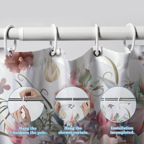 ستارة دش بطبعة الطائر الطنان مع خطافات، ستارة دش ريترو مقاومة للماء للصيف، ستائر شاطئ قابلة للغسل من القماش للحمام لقضاء العطلات بديكور بوهو 60 × 72 بوصة in Kuwait