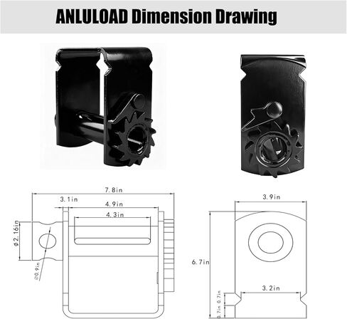 ANLULOAD Sliding Winch for Flatbed Trailer- Trailer Winch 5,500 LBS Working Load Limit，Suitable for 4-inch Straps-for Securing Flatbed Cargo（4Pack） in Kuwait