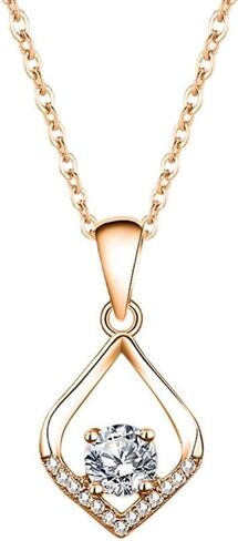 14 كيلو الذهب على قلادة الماس الهزيمة للملاك الفضي للملاك للنساء ، 0.5Ct D-Color VVS1 ، مجوهرات الرحمة اليومية الفاخرة in Saudi Arabia