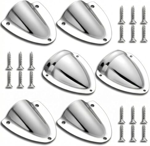Frienda 6 Pcs Stainless Steel Wire Cable Hole Ventilator Cover Kit Clam Shell Vent for Marine Boat Yacht Outdoor Equipment Openings Storage Cabinets 45x40mm/55x63mm/93x87mm in Kuwait
