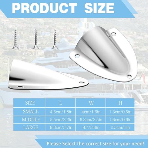 Frienda 6 Pcs Stainless Steel Wire Cable Hole Ventilator Cover Kit Clam Shell Vent for Marine Boat Yacht Outdoor Equipment Openings Storage Cabinets 45x40mm/55x63mm/93x87mm in Kuwait