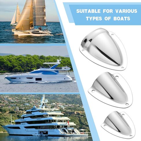 Frienda 6 Pcs Stainless Steel Wire Cable Hole Ventilator Cover Kit Clam Shell Vent for Marine Boat Yacht Outdoor Equipment Openings Storage Cabinets 45x40mm/55x63mm/93x87mm in Kuwait