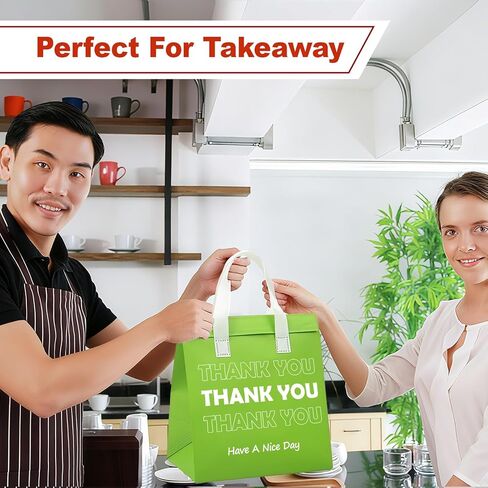 25 Pcs Thank You Insulated Take Away Bags Bulk for Hot Cold Food Thermal Insulated Take Out Food Bags Delivery Cooler Bag for Travel Pizza Coffee Catering Restaurant, 9.5x9.5x6 (Multicolor) in Saudi Arabia