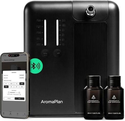 موزع روائح الهواء البارد من مجموعة AromaPlan 5 Star، المنزل بأكمله (يشمل رائحتين) - رائحة ذكية بدون ماء، ضبط الرائحة والوقت، التحكم في التطبيق، التدفئة والتهوية وتكييف الهواء | منزلى، تجاري، فندق | غرفة كبيرة، 2000 قدم مربع in Kuwait
