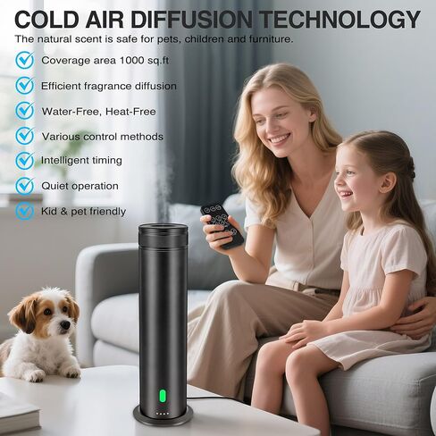 Waterless Scent Diffuser Starter Kit - Suitable for Home and Hotel Series Air Diffuser, 800 Square Inches of Coverage, 5 Kinds of Scented Essential Oils, Remote Control in Saudi Arabia