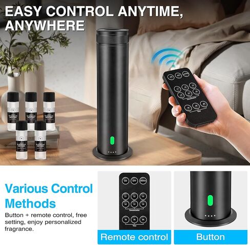 Waterless Scent Diffuser Starter Kit - Suitable for Home and Hotel Series Air Diffuser, 800 Square Inches of Coverage, 5 Kinds of Scented Essential Oils, Remote Control in Saudi Arabia
