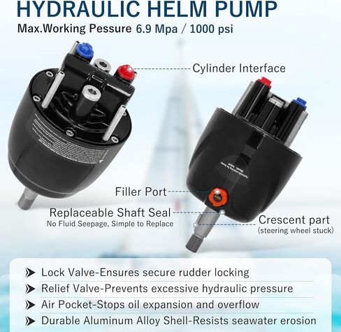 Vikua 150hp Hydraulic Outboard Steering Kit with Steering Wheel, Cylinder, Helm Pump, Hoses, and Installation Parts – A Complete Boat Hydraulic Steering System for Single Engine Boats in Kuwait