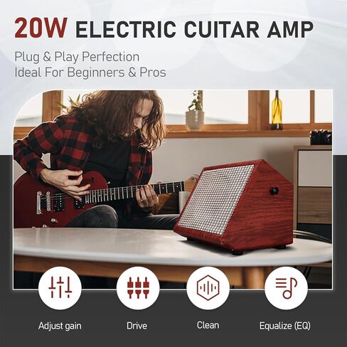 Ktaxon 20W Electric Guitar Combo Amp، استوديو وممارسة مكبر للصوت مع مكبر صوت 5 بوصات للقيثارات الكهربائية، نغمة غنية ونظيفة وإخراج سماعة الرأس للممارسة الصامتة in Saudi Arabia
