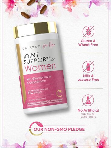 دعم كارلايل المشترك للنساء | 60 كبسولة هلامية | مركب يحتوي على أوميغا 3 وببتيدات الكولاجين | غير معدّل وراثيًا، وخالي من الغلوتين in Kuwait