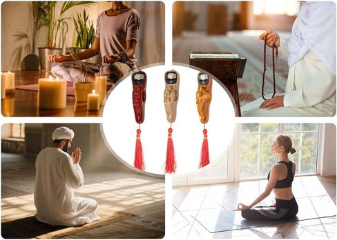 3 Pieces Portable Handheld Digital Beads Counter, Prayer Digital Finger Counters, Digital Tasbih Electronic Rosary Tally Counter, for Meditation, Relaxation, Muslim Prayer in Saudi Arabia
