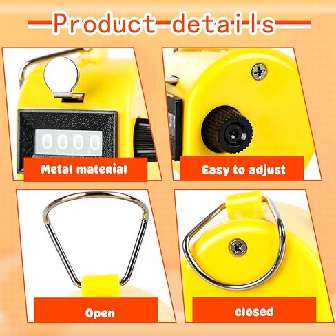 24 Pcs Hand Tally Counter 4 Digit Mechanical Finger Counter Clickers Resettable Handheld Palm Number Click for Lap Coaching Knitting Fishing Golf and Row in Kuwait