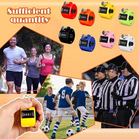 24 Pcs Hand Tally Counter 4 Digit Mechanical Finger Counter Clickers Resettable Handheld Palm Number Click for Lap Coaching Knitting Fishing Golf and Row in Kuwait