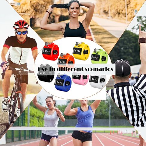 24 Pcs Hand Tally Counter 4 Digit Mechanical Finger Counter Clickers Resettable Handheld Palm Number Click for Lap Coaching Knitting Fishing Golf and Row in Kuwait