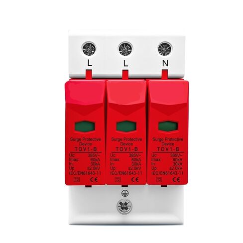 AC SPD 3P 30kA ~ 60kA B ~ 385VAC جهاز حماية من زيادة التيار الكهربائي لجهاز حماية الجهد المنخفض in Saudi Arabia