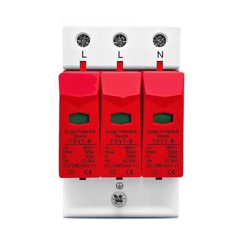 AC SPD 3P 30kA ~ 60kA B ~ 385VAC جهاز حماية من زيادة التيار الكهربائي لجهاز حماية الجهد المنخفض in Saudi Arabia