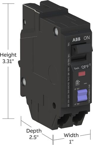 قاطع دائرة مزدوج الوظيفة ABB Q-Line® THQL1120PDF • قاطع أحادي القطب بقدرة 20 أمبير • حماية AFCI/GFCI • تيار متردد 120/240 فولت تيار متردد • تصنيف مقاطعة 10 كيلو أمبير • قاطع محايد قابل للتوصيل لمراكز التحميل in Saudi Arabia