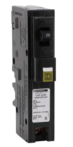 HOM120PCAFI - Square D HoArc Fault (AFCI) Circuit Breaker Plug-in - 20 Amp - 1 Pole - 120 Volt in Saudi Arabia