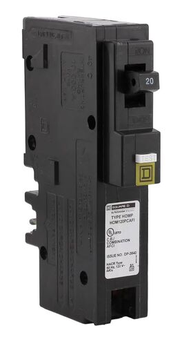 HOM120PCAFI - Square D HoArc Fault (AFCI) Circuit Breaker Plug-in - 20 Amp - 1 Pole - 120 Volt in Saudi Arabia