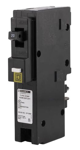HOM120PCAFI - Square D HoArc Fault (AFCI) Circuit Breaker Plug-in - 20 Amp - 1 Pole - 120 Volt in Saudi Arabia