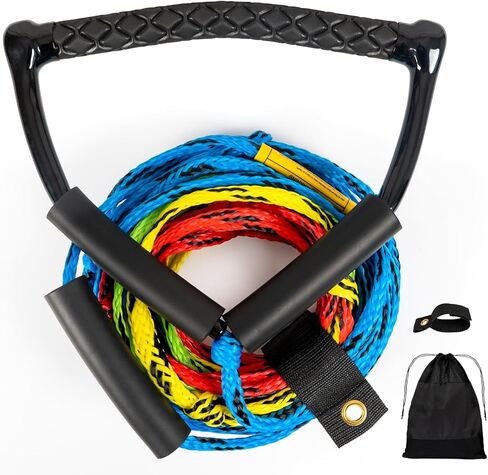 75FT Radius Handle Ski Ropes for Water Skiing, Floating Wakeboard Rope and Handle, 4-Section Water Ski Rope, Wakeboard Tow Ropes for Waterskiing, Wakeboarding, Kneeboarding, Watersports in Saudi Arabia