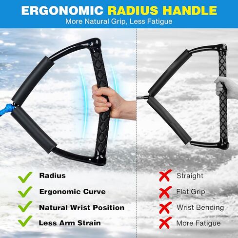 75FT Radius Handle Ski Ropes for Water Skiing, Floating Wakeboard Rope and Handle, 4-Section Water Ski Rope, Wakeboard Tow Ropes for Waterskiing, Wakeboarding, Kneeboarding, Watersports in Saudi Arabia