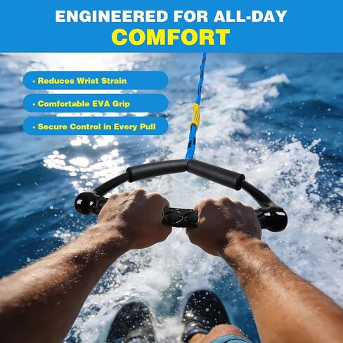 75FT Radius Handle Ski Ropes for Water Skiing, Floating Wakeboard Rope and Handle, 4-Section Water Ski Rope, Wakeboard Tow Ropes for Waterskiing, Wakeboarding, Kneeboarding, Watersports in Saudi Arabia