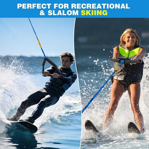 75FT Radius Handle Ski Ropes for Water Skiing, Floating Wakeboard Rope and Handle, 4-Section Water Ski Rope, Wakeboard Tow Ropes for Waterskiing, Wakeboarding, Kneeboarding, Watersports in Saudi Arabia