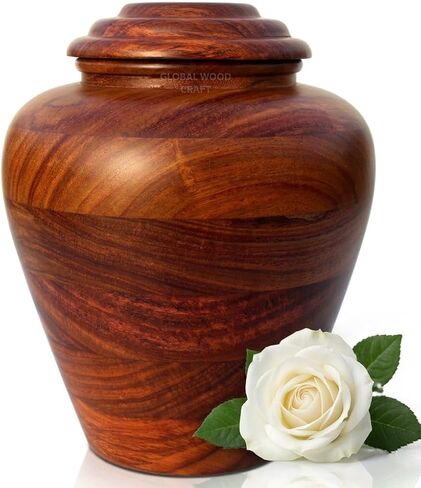 روزوود المصنوعة يدويًا جرة جثة | التصميم الفريد انعطف الخشب الرماد الكبار - الرماد الذكور والإناث | رماد الإنسان جودة مميز | جرة الخشب الطبيعية كبيرة - 8 × 10 (200) بوصة مكعبة in Saudi Arabia