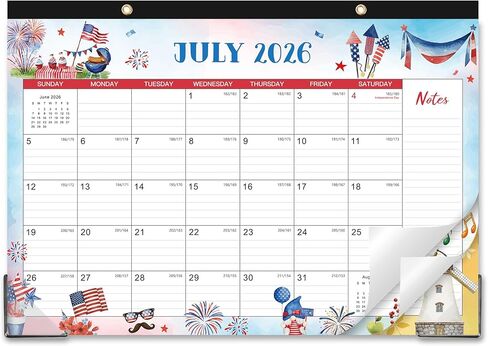 Desk Calendar 2025-2026 – Large Monthly Desk Calendar, Jul 2025 – Dec 2026, 22" x 17", 18 Months Desk Pad Calendar, Ruled Block, To-do List & Notes, Tear Off, Best Desk/Wall Calendar - Gorgeous Marble in Kuwait