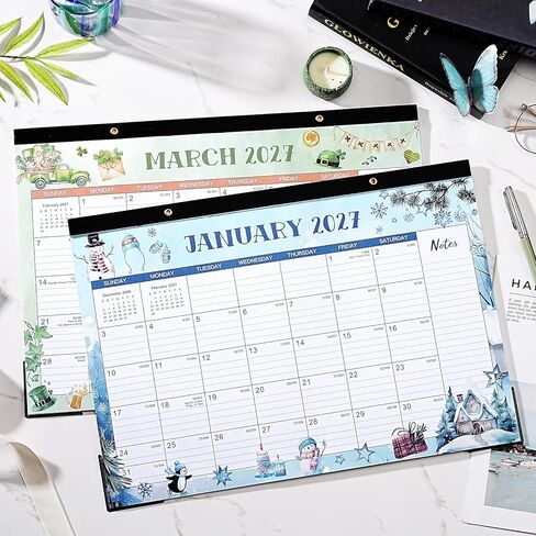 Desk Calendar 2025-2026 – Large Monthly Desk Calendar, Jul 2025 – Dec 2026, 22" x 17", 18 Months Desk Pad Calendar, Ruled Block, To-do List & Notes, Tear Off, Best Desk/Wall Calendar - Gorgeous Marble in Kuwait