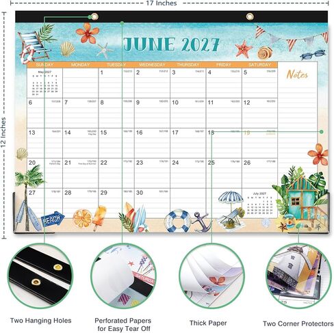 Desk Calendar 2025-2026 – Large Monthly Desk Calendar, Jul 2025 – Dec 2026, 22" x 17", 18 Months Desk Pad Calendar, Ruled Block, To-do List & Notes, Tear Off, Best Desk/Wall Calendar - Gorgeous Marble in Kuwait