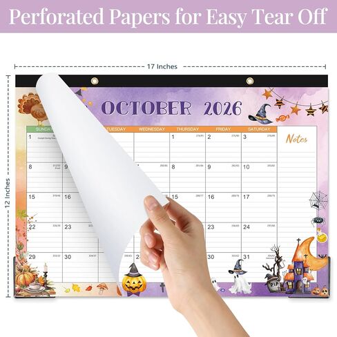 Desk Calendar 2025-2026 – Large Monthly Desk Calendar, Jul 2025 – Dec 2026, 22" x 17", 18 Months Desk Pad Calendar, Ruled Block, To-do List & Notes, Tear Off, Best Desk/Wall Calendar - Gorgeous Marble in Kuwait