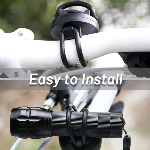 2 Pack Bike Flashlight Holder - Universal Bicycle Light Mount Accessories Adjustable Clamp for Flashlight (Black x 2) in Kuwait
