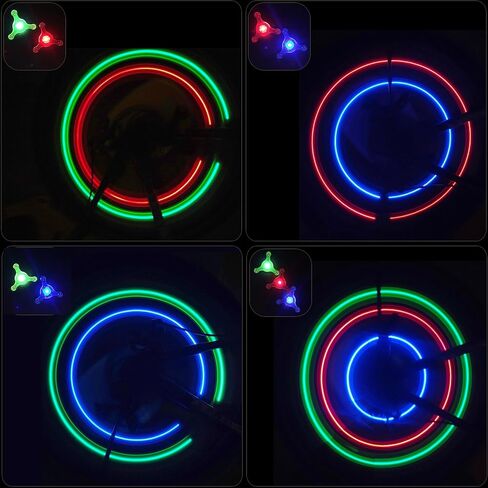 مصابيح دراجة، 6 قطع من مصابيح أمان الدراجة، مصابيح LED لعجلة الدراجة. أضواء عجلة إطار فلاش للدراجة لإطارات الدراجات النارية والدراجات النارية، وأضواء فلاش لإطارات الدراجة in Kuwait