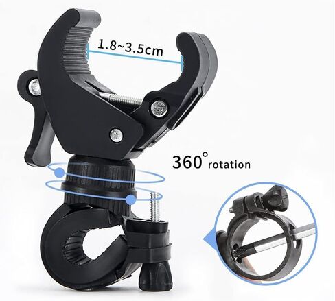 LandHope 2 حزمة حامل المصباح الدراجة، حامل المصباح العالمي جبل 360 درجة دوران، جبل دراجة تصاعد قوس حامل المصباح الشعلة كليب لركوب الدراجات، ركوب الخيل in Kuwait